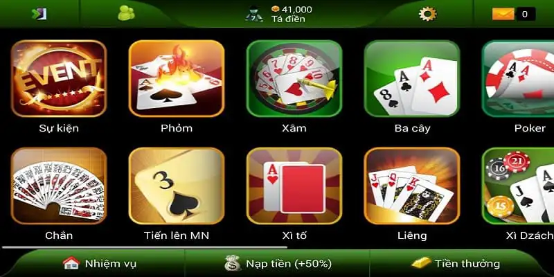 Đa dạng trò chơi hấp dẫn trên game bài 789WIN